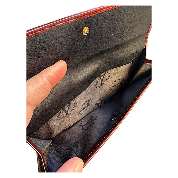 LA TOUR EIFFEL Vintage Bifold Pebbled Leather Wallet Black Tan 7.25x4x0.5" - Picture 8 of 8